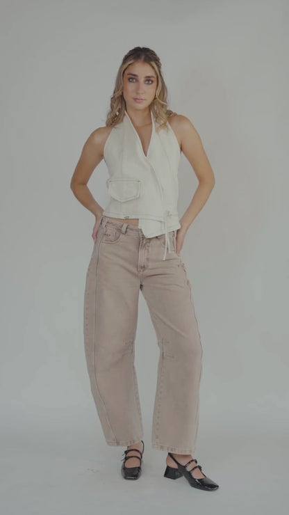 BROWN BUBBLE PANT